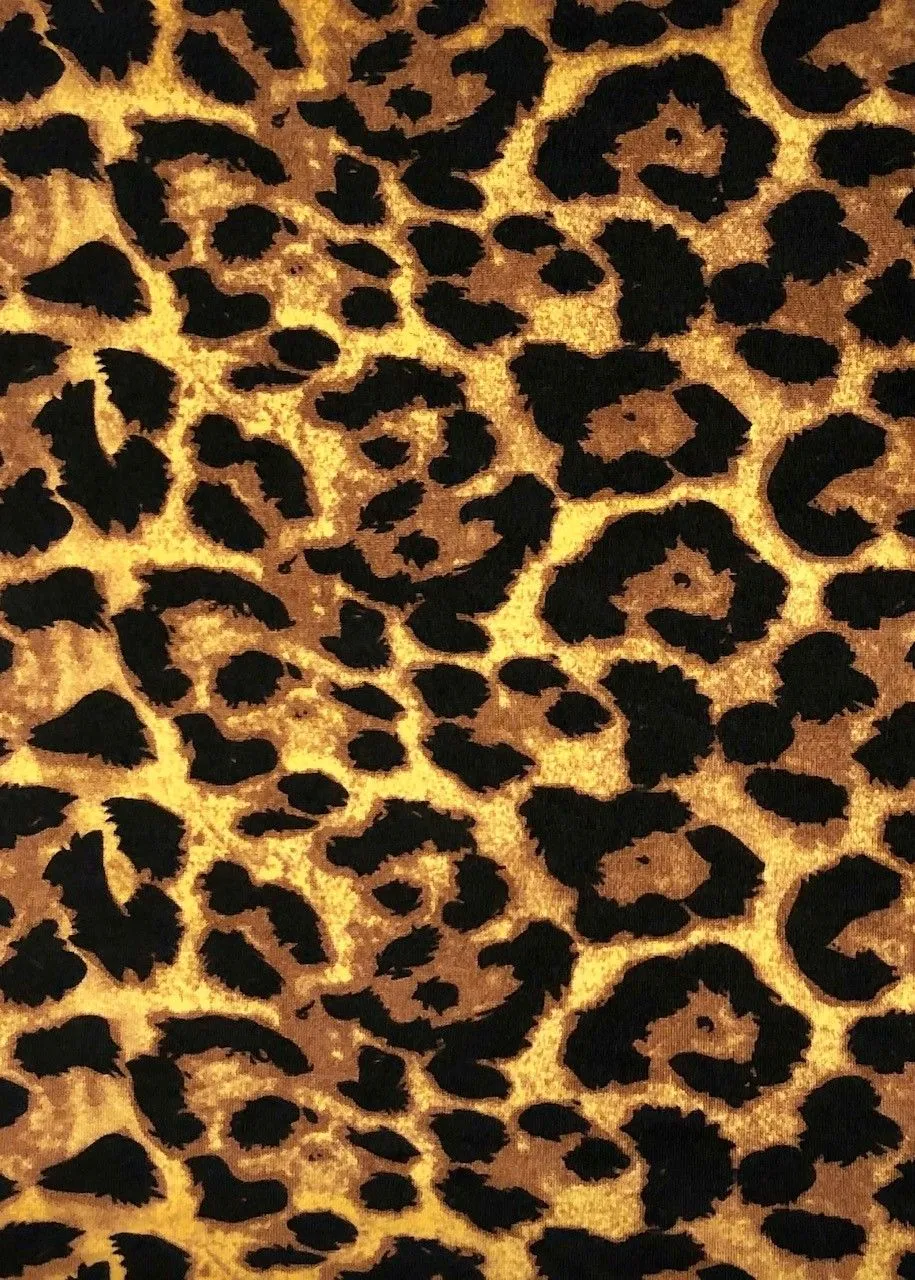 POLY BRUSHED DTY STRETCHED KNIT WITH LEOPARD PRINT<br><h6>1-AMBER/BROWN/BLACK<br>329BPRT-LEOPARD</h6>
