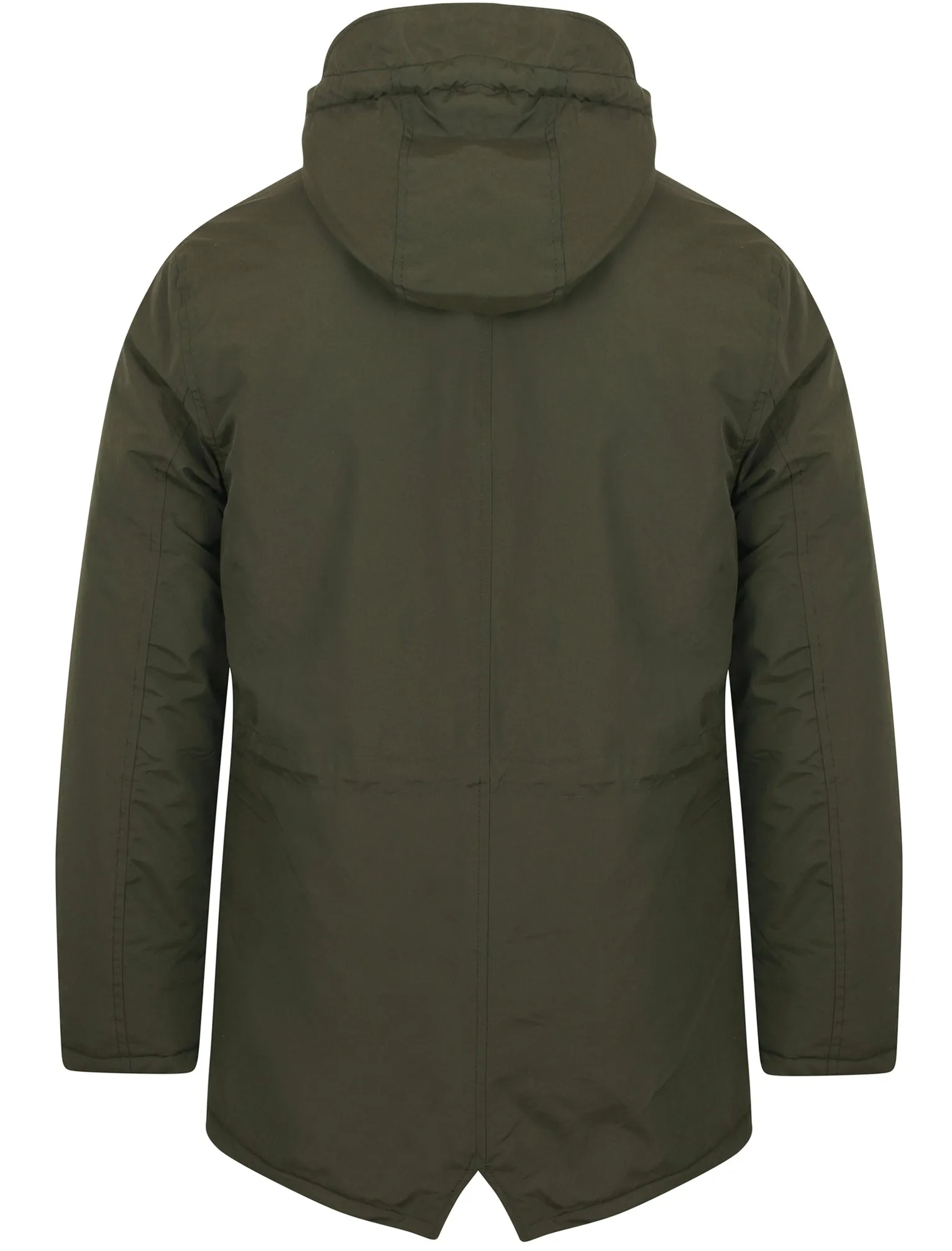 Pulsar Borg Lined Hooded Parka Coat In Rosin Khaki - Tokyo Laundry