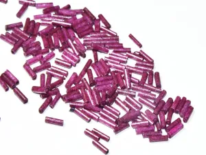 Purple Opaque Dyed Pipe / Bugle Glass Seed Beads (6 mm)