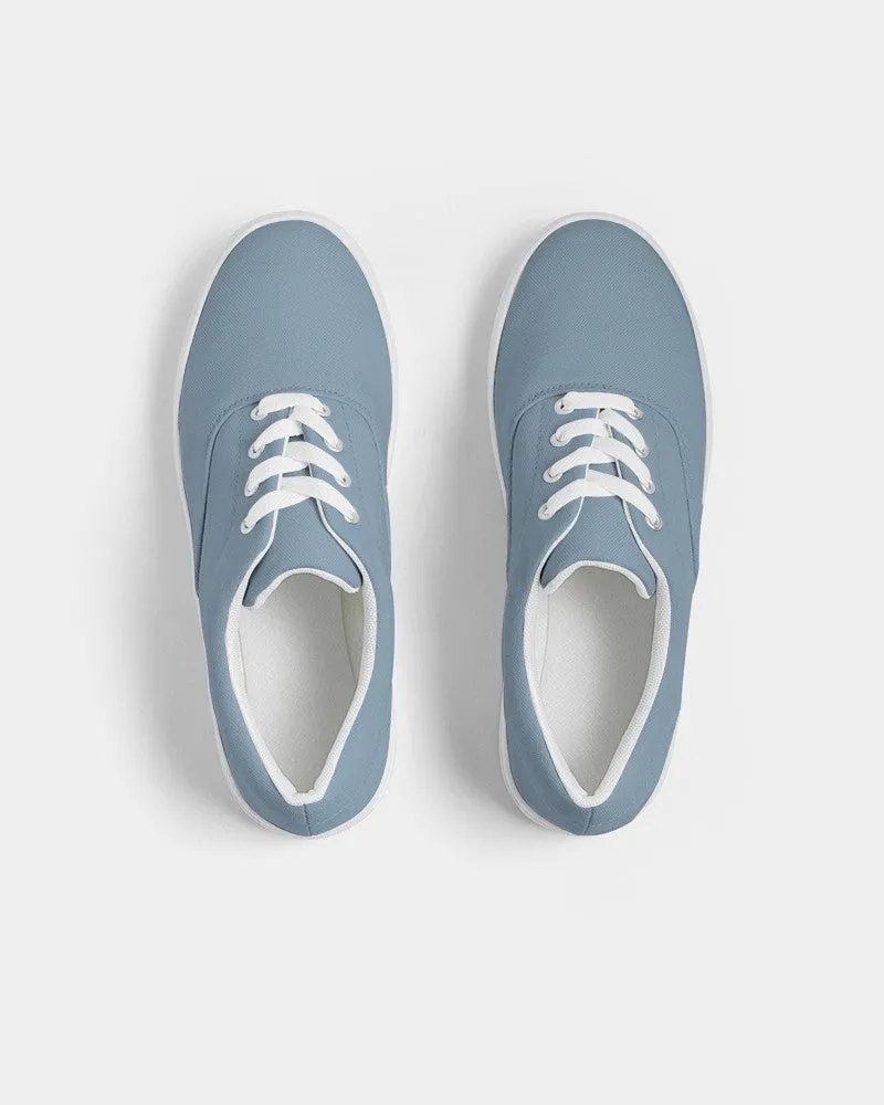 Shaded Pale Pastel Cyan Gray Canvas Sneakers | Women's | C30M8Y0K30