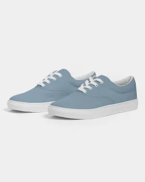 Shaded Pale Pastel Cyan Gray Canvas Sneakers | Women's | C30M8Y0K30