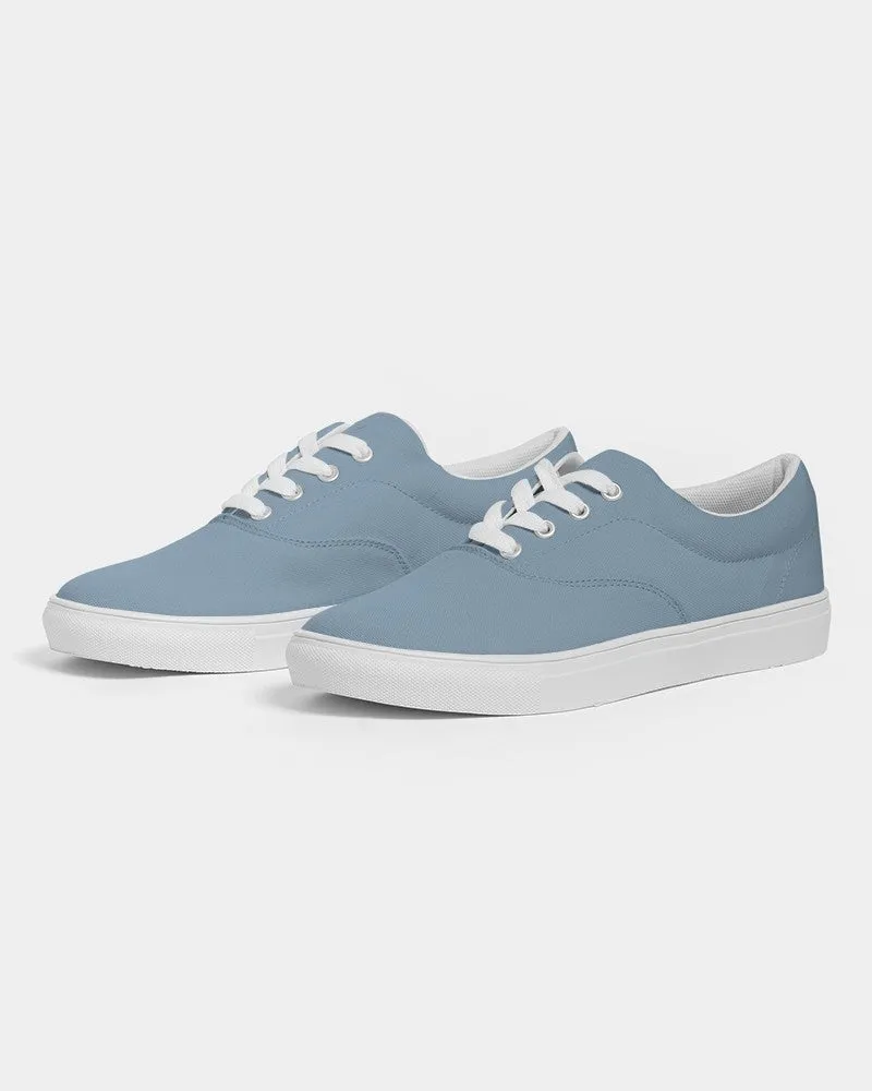 Shaded Pale Pastel Cyan Gray Canvas Sneakers | Women's | C30M8Y0K30