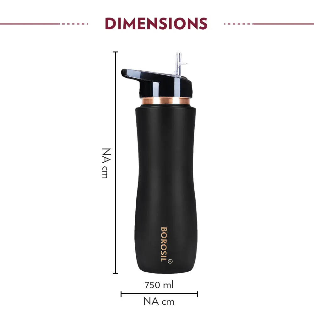 Sipper Copper Bottle, Black, 750 ml