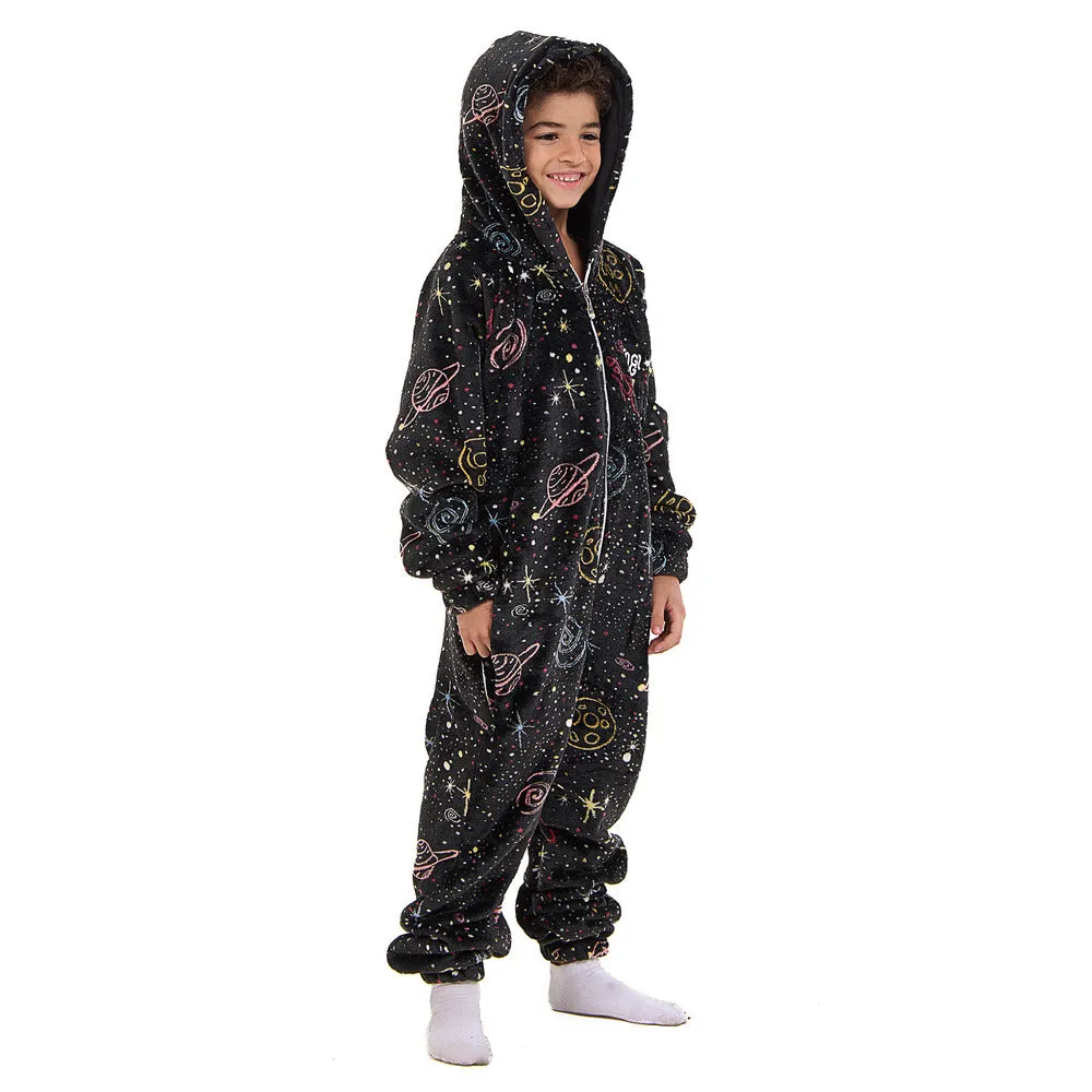 Snuggs Kids Blanket Onesie Black space