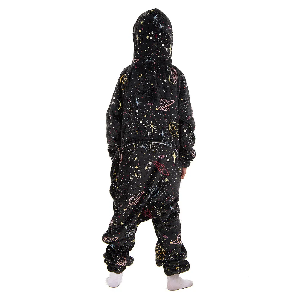 Snuggs Kids Blanket Onesie Black space