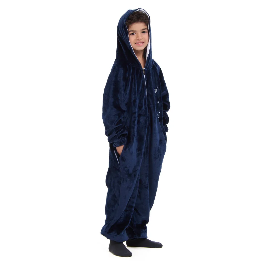 Snuggs Kids Blanket Onesie Christmas Dark Blue