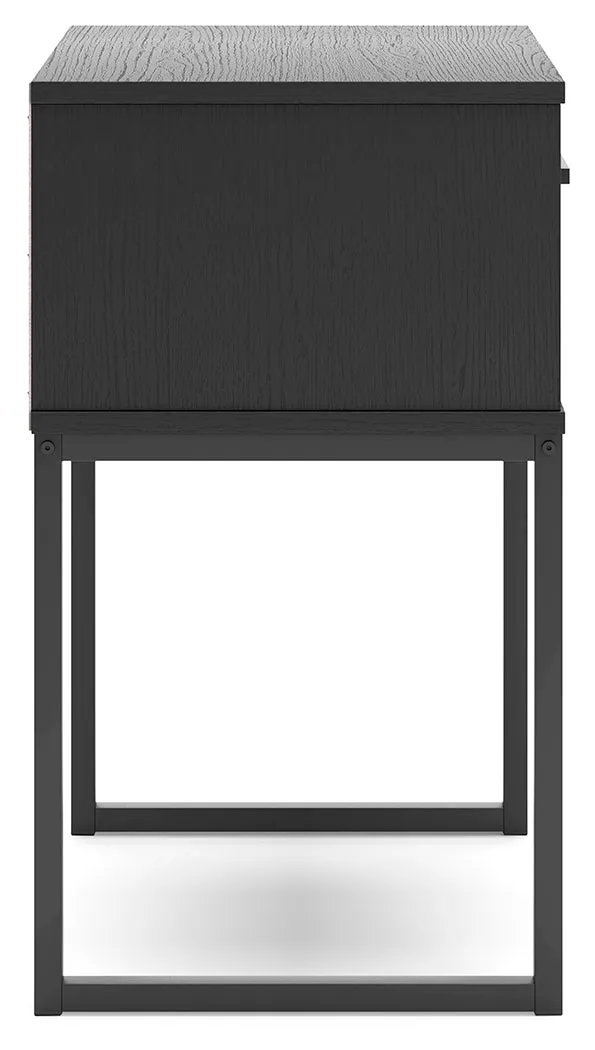 Socalle Twin Panel Headboard with Nightstand in Black
