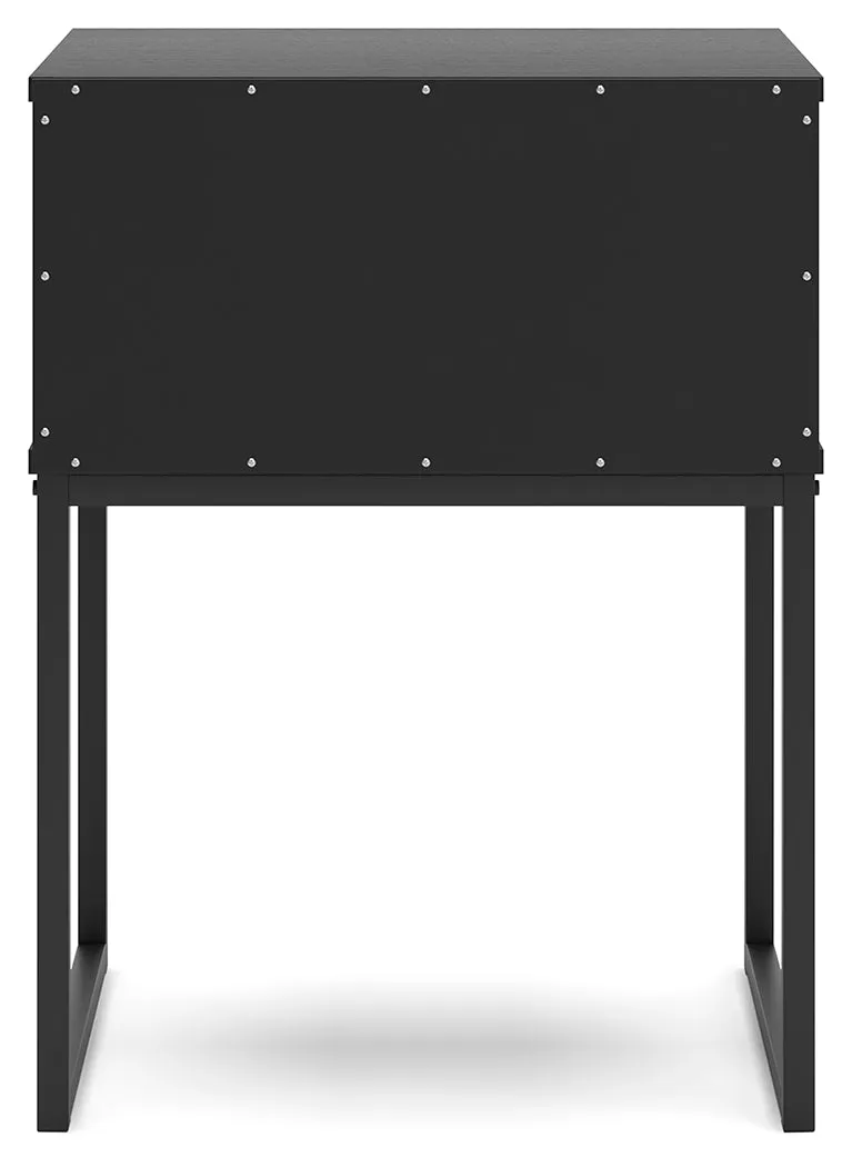 Socalle Twin Panel Headboard with Nightstand in Black