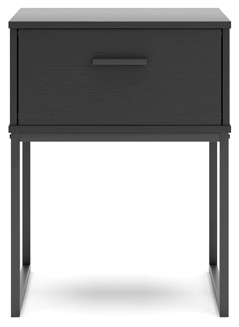 Socalle Twin Panel Headboard with Nightstand in Black