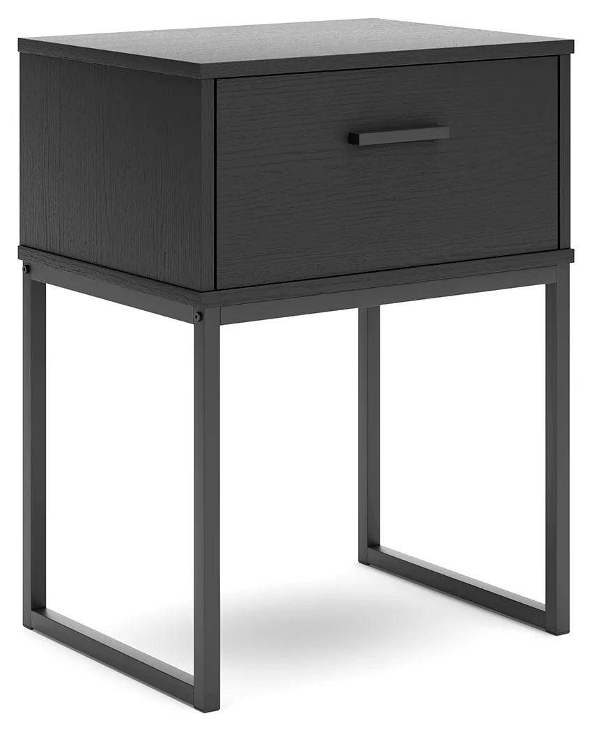 Socalle Twin Panel Headboard with Nightstand in Black