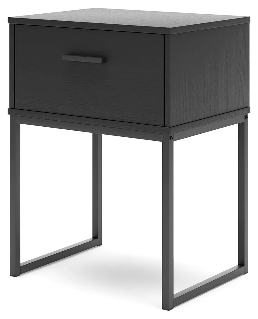 Socalle Twin Panel Headboard with Nightstand in Black
