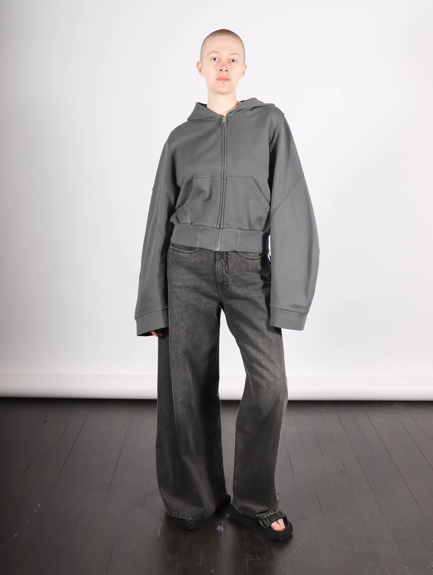 Sweat Jacket in Dark Gray by MM6 Maison Margiela