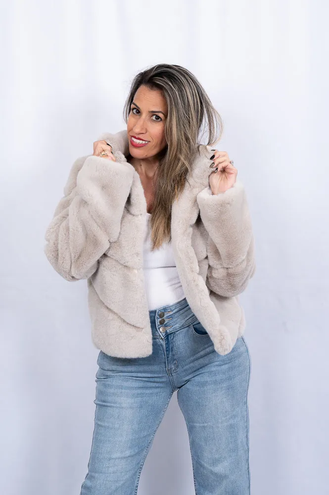Textured faux fur short jacket | ZARA JACKET