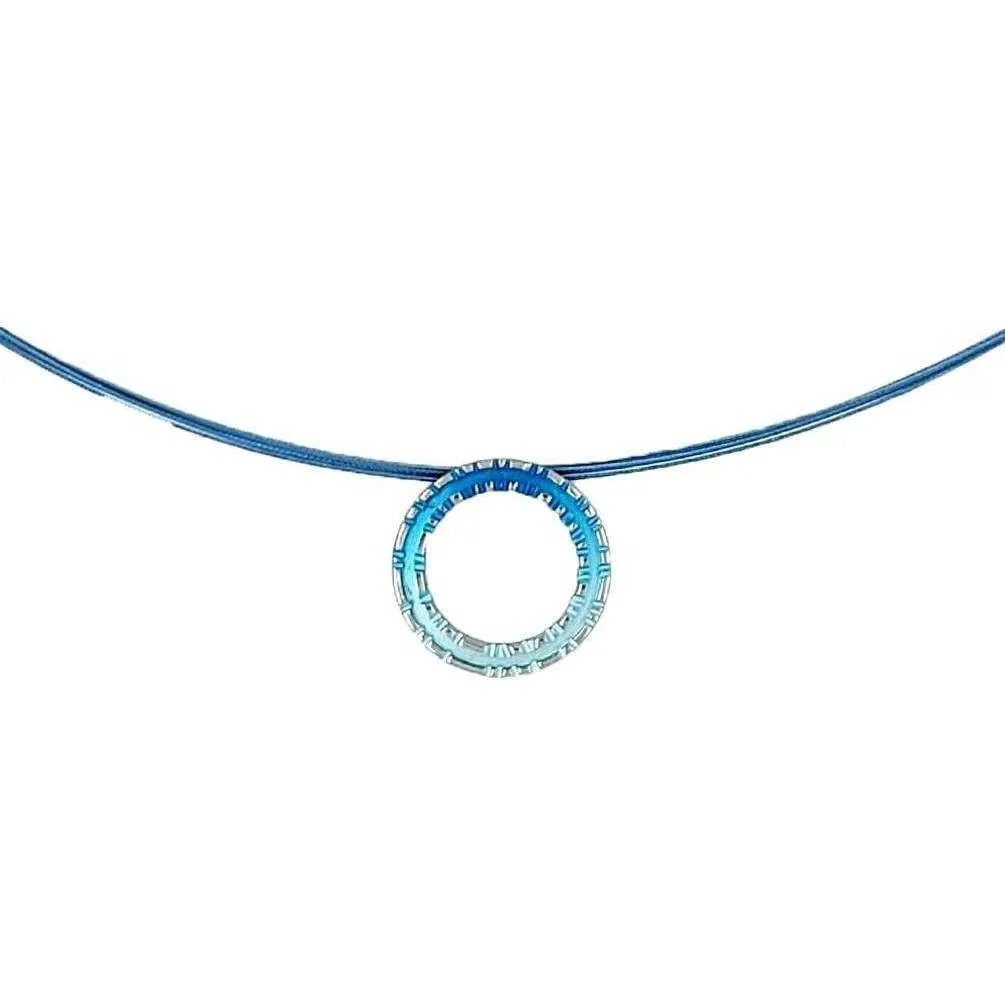 Ti2 Titanium Coastal Edge Small Pendant - Dark Blue