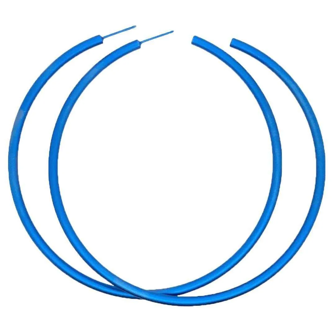 Ti2 Titanium Extra Large Round Hoop Earrings - Dark Blue