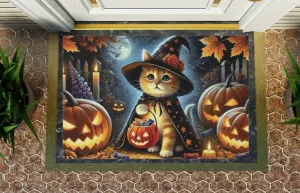 Trick or Treat - Cat Lover Halloween Decor- Indoor/Outdoor Rug
