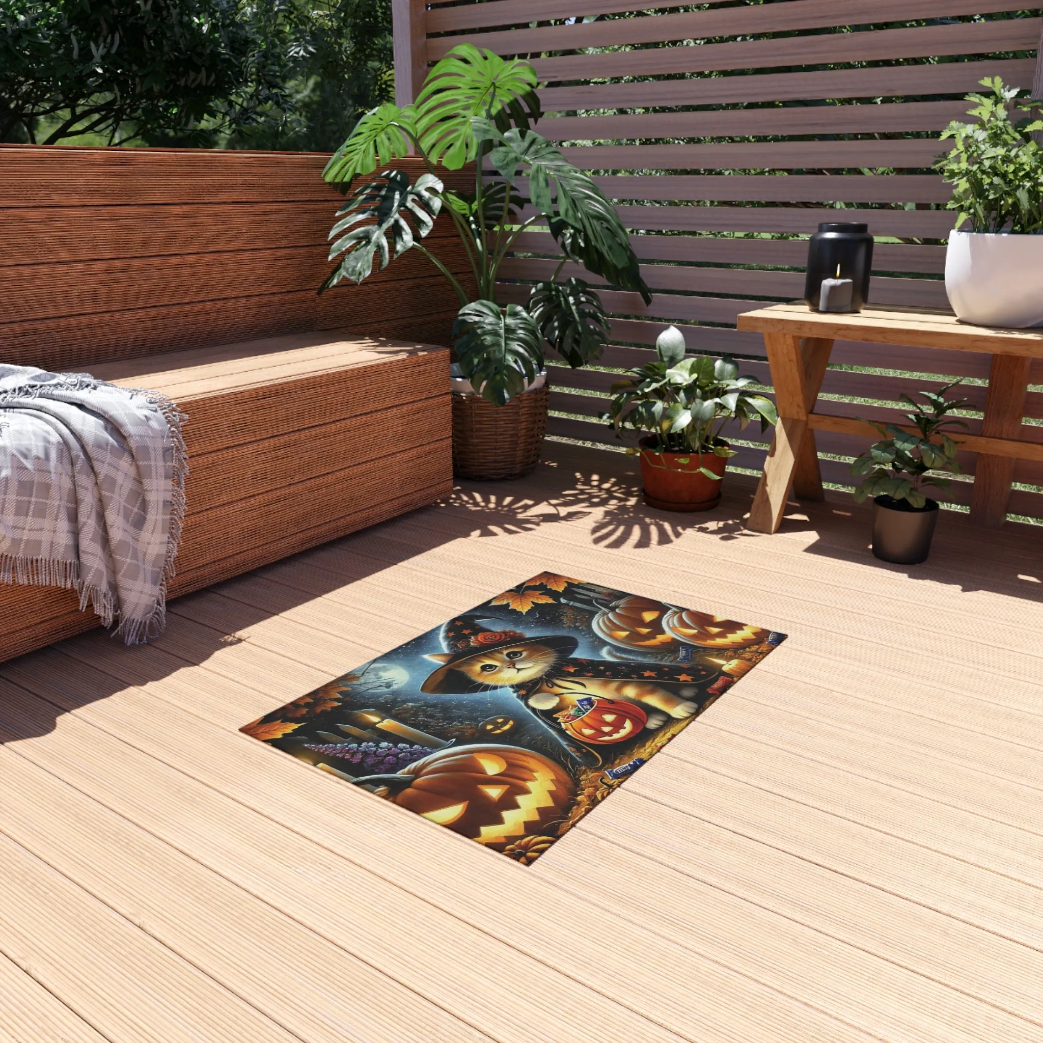 Trick or Treat - Cat Lover Halloween Decor- Indoor/Outdoor Rug