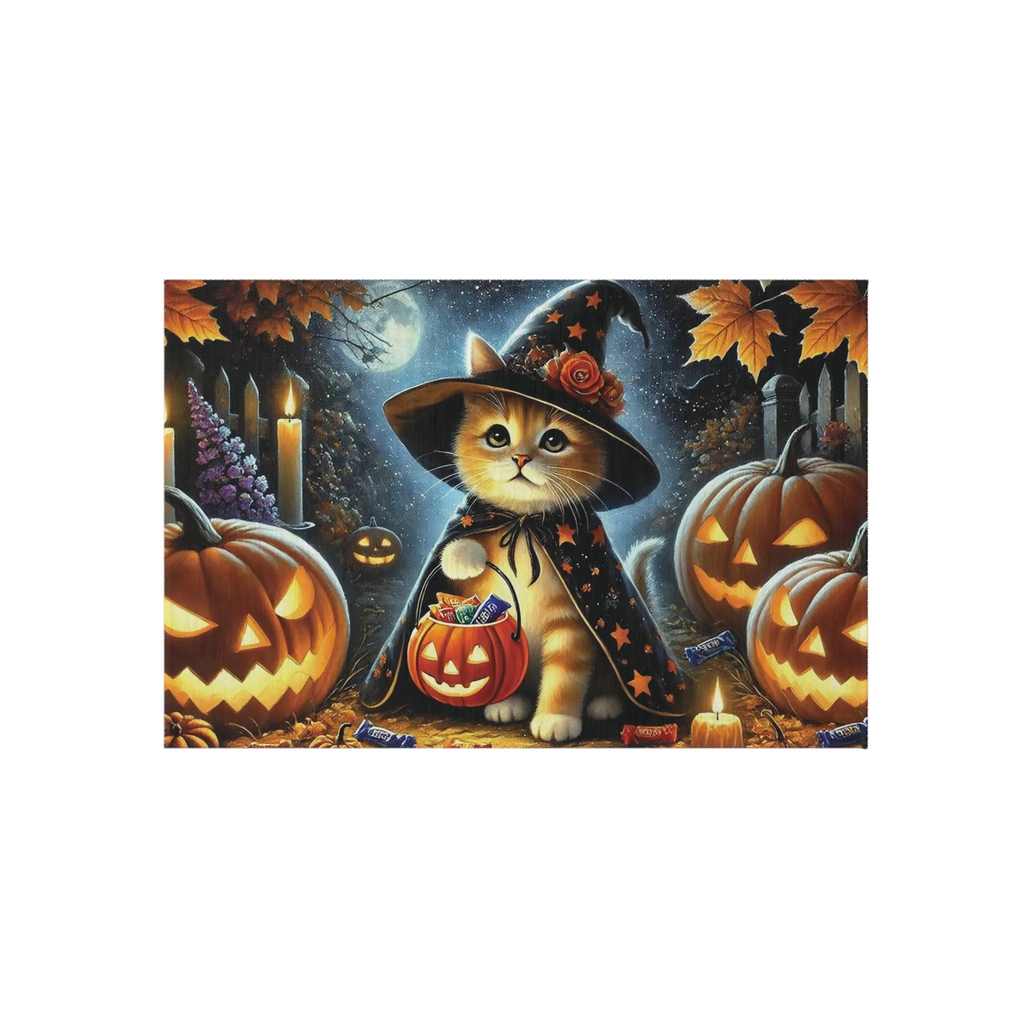 Trick or Treat - Cat Lover Halloween Decor- Indoor/Outdoor Rug