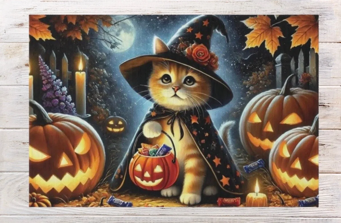 Trick or Treat - Cat Lover Halloween Decor- Indoor/Outdoor Rug