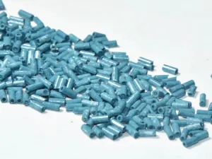 Turquoise Dyed Pipe / Bugle Glass Seed Beads (4.5 mm)