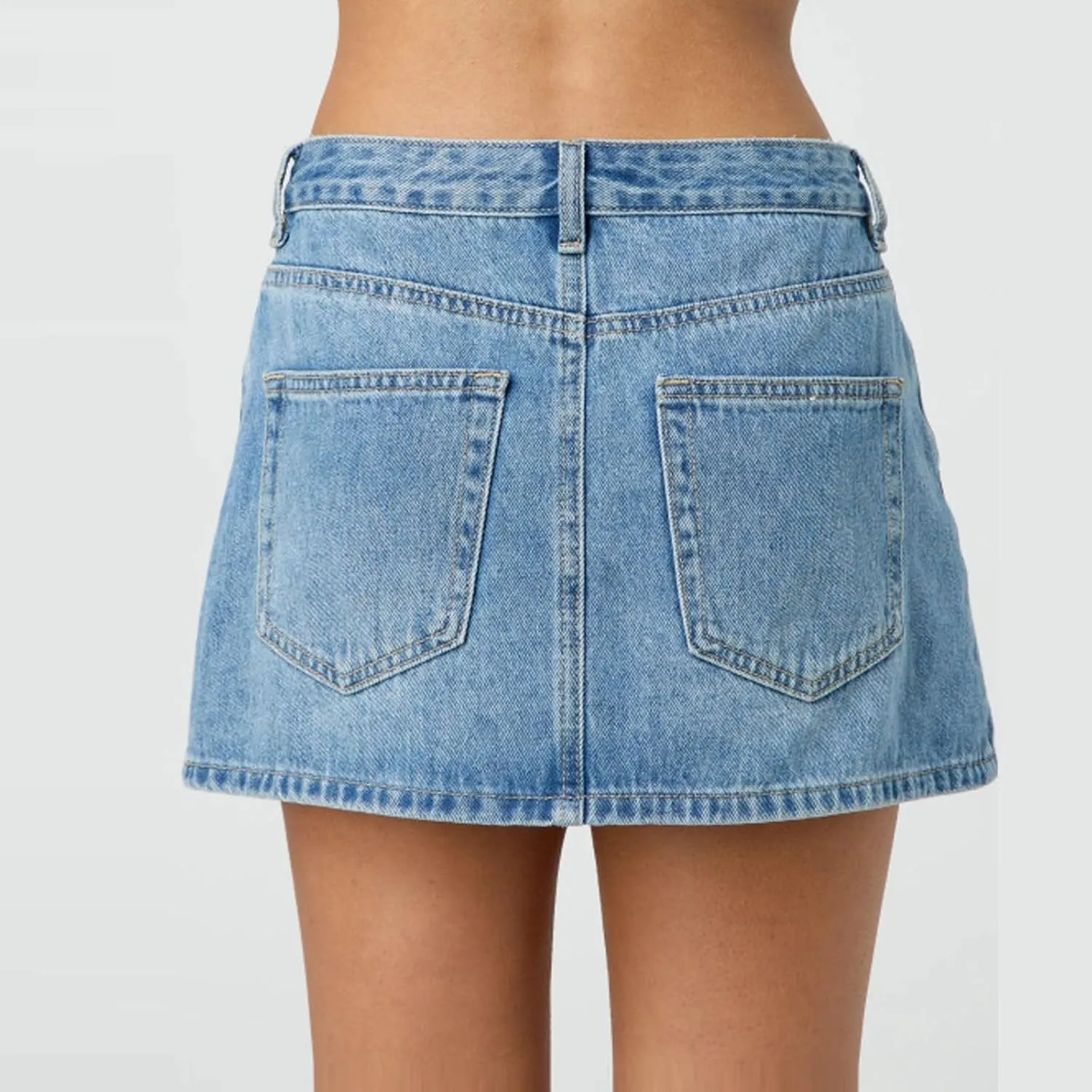 Women's Jean Dress Mini Denim Skirt-Casual Stretch Slim Fit High Waisted Jean Skirts Denim, S-L