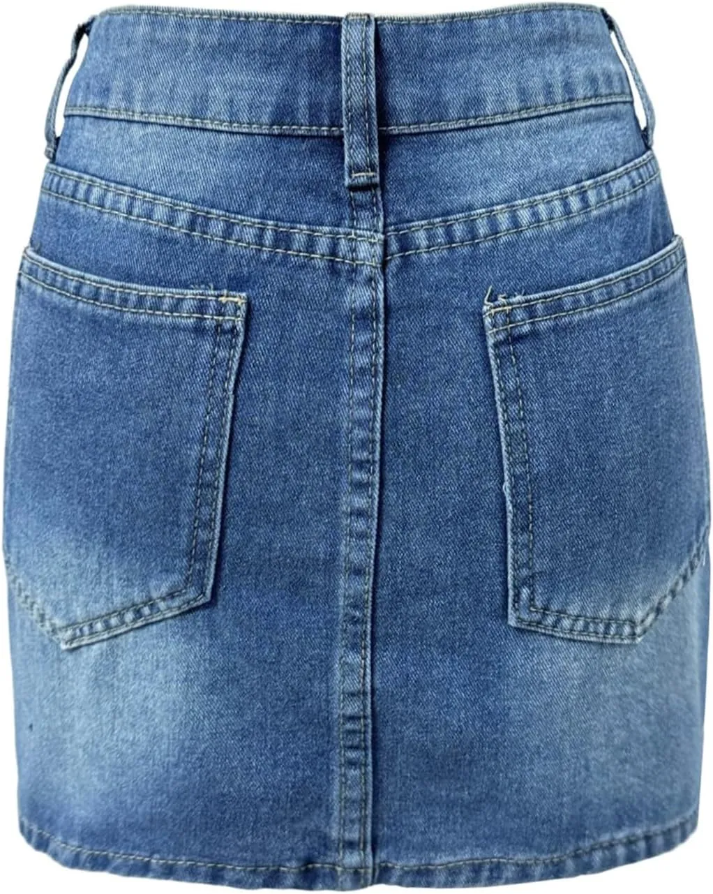 Women's Jean Dress Mini Denim Skirt-Casual Stretch Slim Fit High Waisted Jean Skirts Denim, S-L