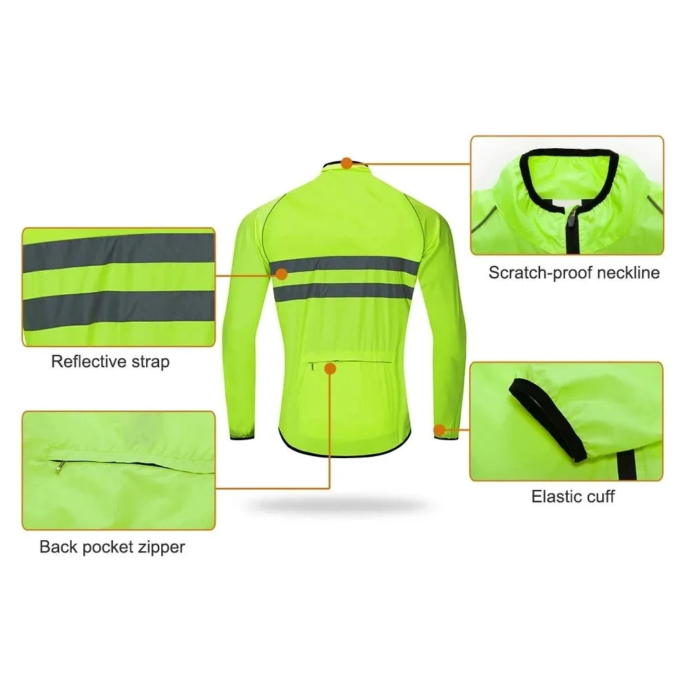 WOSAWE Ultralight Men's Cycling Windbreaker Reflective Jacket